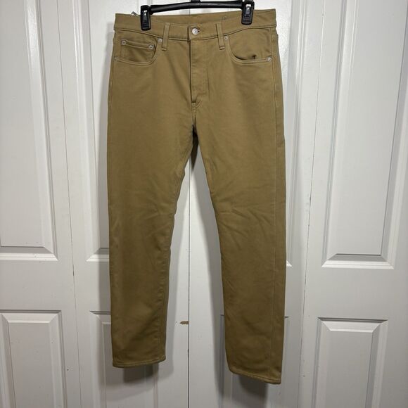 Levi’s 502 Warm Jeans Mens 33x32 Big E Taper Fit Khaki Stretch Casual Pants - Picture 1 of 15